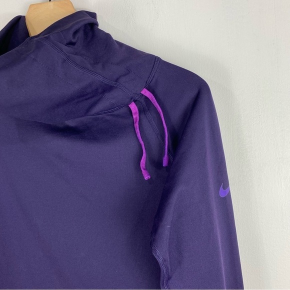 Nike Pro Women's Dri-Fit Drawstring High‎ Neck Turtleneck Pullover Shirt Medium - Picture 3 of 7